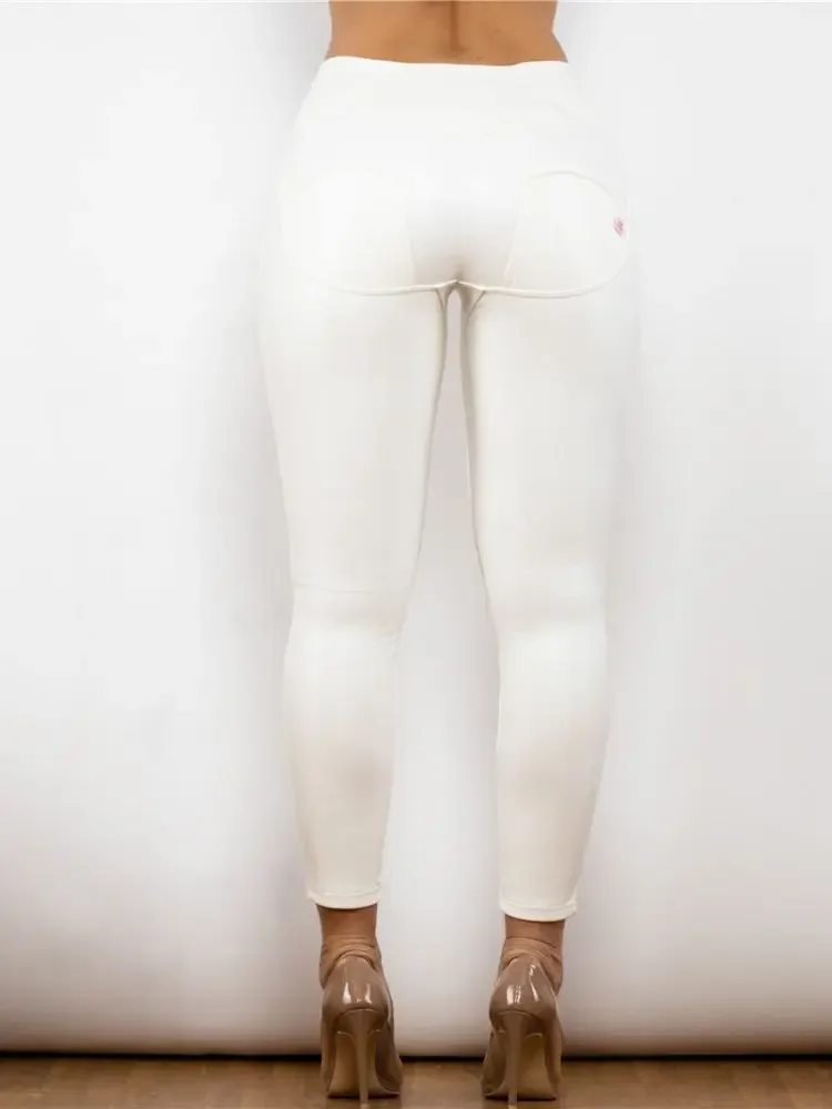 Shascullfites Melody White Leather Pants Booty Lift High Waist Leather Leggings Push Up Jeans Spring 2022 Womens Fashion