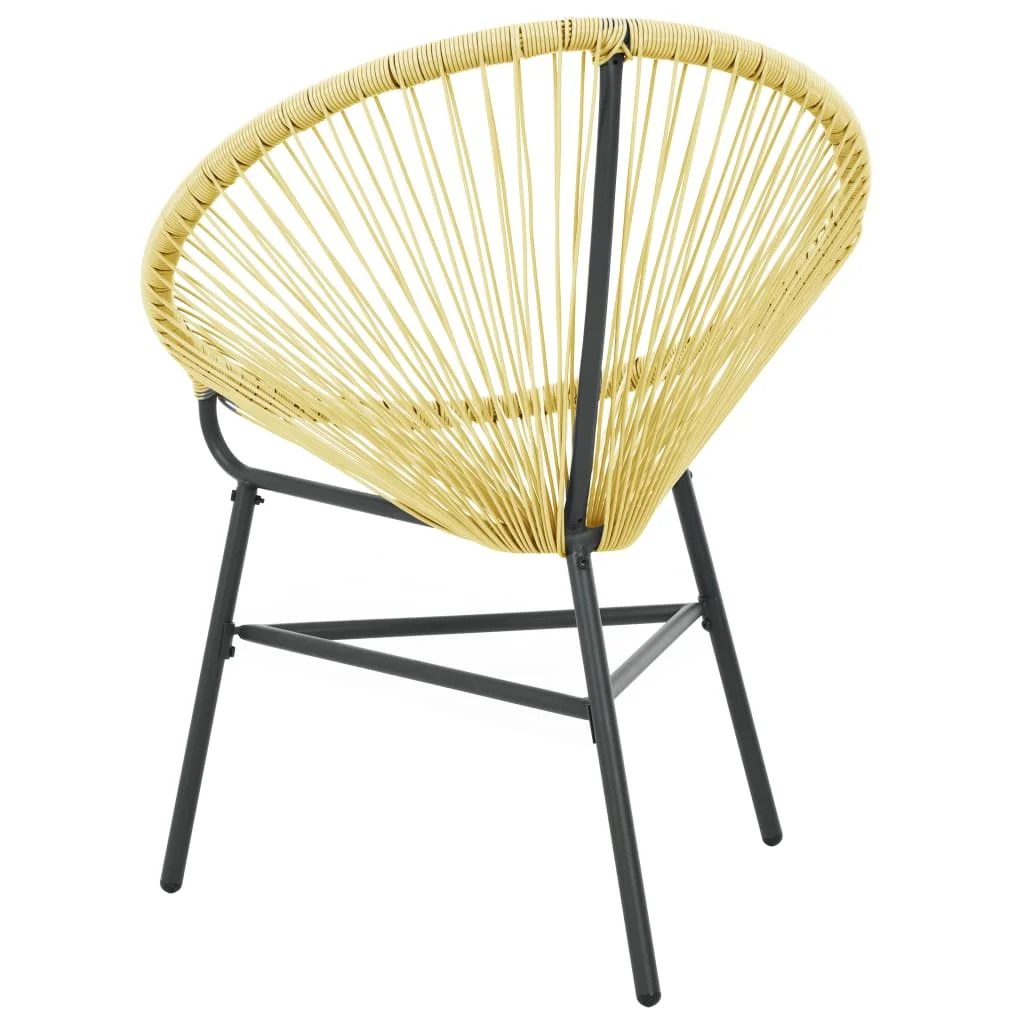 Garten Acapulco Stuhl, Poly Rattan Outdoor Sitz Stuhl, terrasse Möbel Poly Rattan Beige 69x66x87 cm