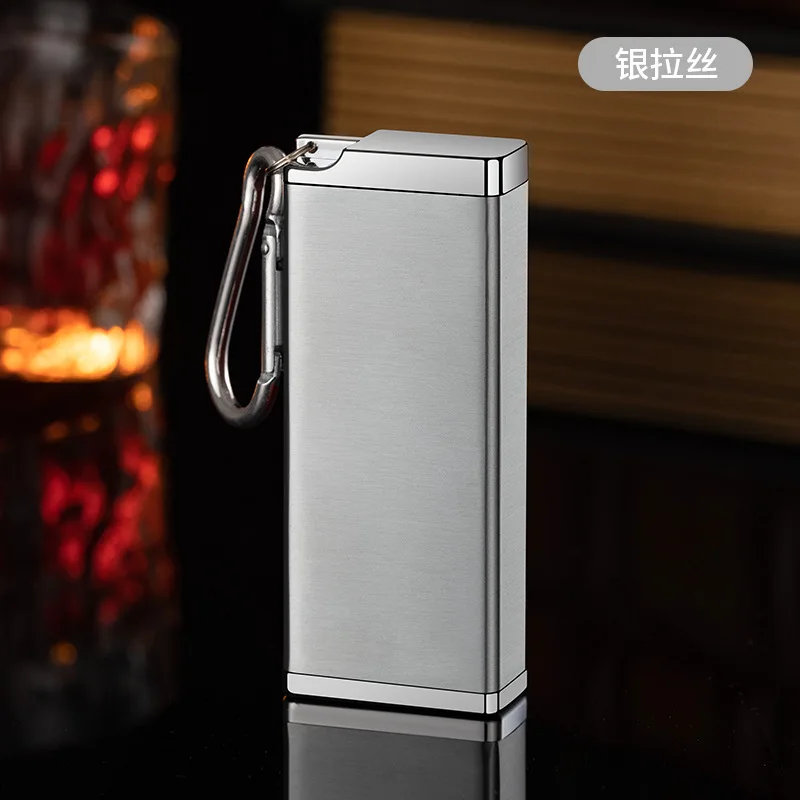 Aluminum Alloy Cigarette Case with Carabiner, Portable Mini Metal Ashtray with Lid for Outdoor Travel, Custom Logo Gift