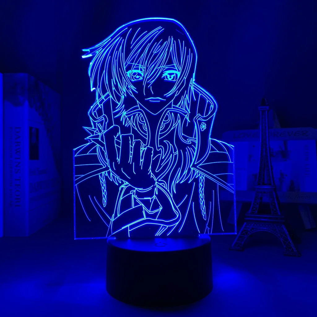 Led Night Light Anime Code Geass Lelouch Lamperouge for Bedroom Decor Kids Brithday Gift Manga Room Desk 3d Lamp Code Geass