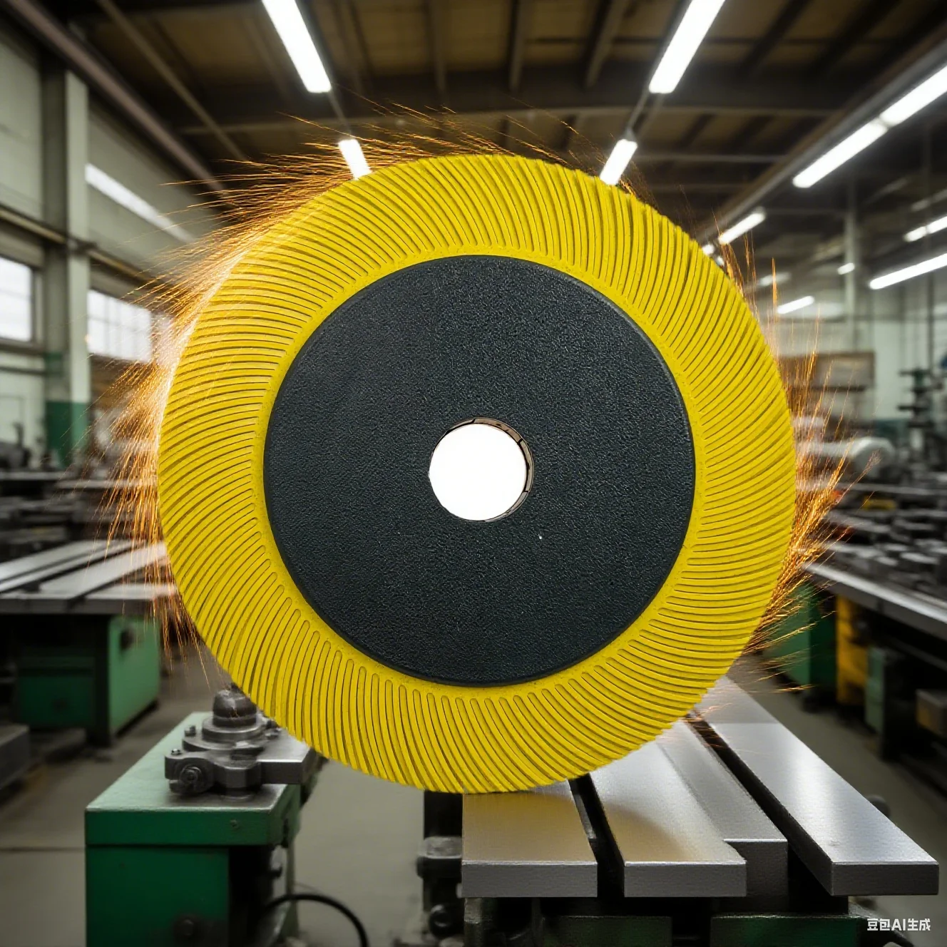 Nice Top 6inch 80# Yellow Radial Bristle Brush Aluminum Oxide Medium Hard for Lrregular Metal Surface of Grinding Machine Polish