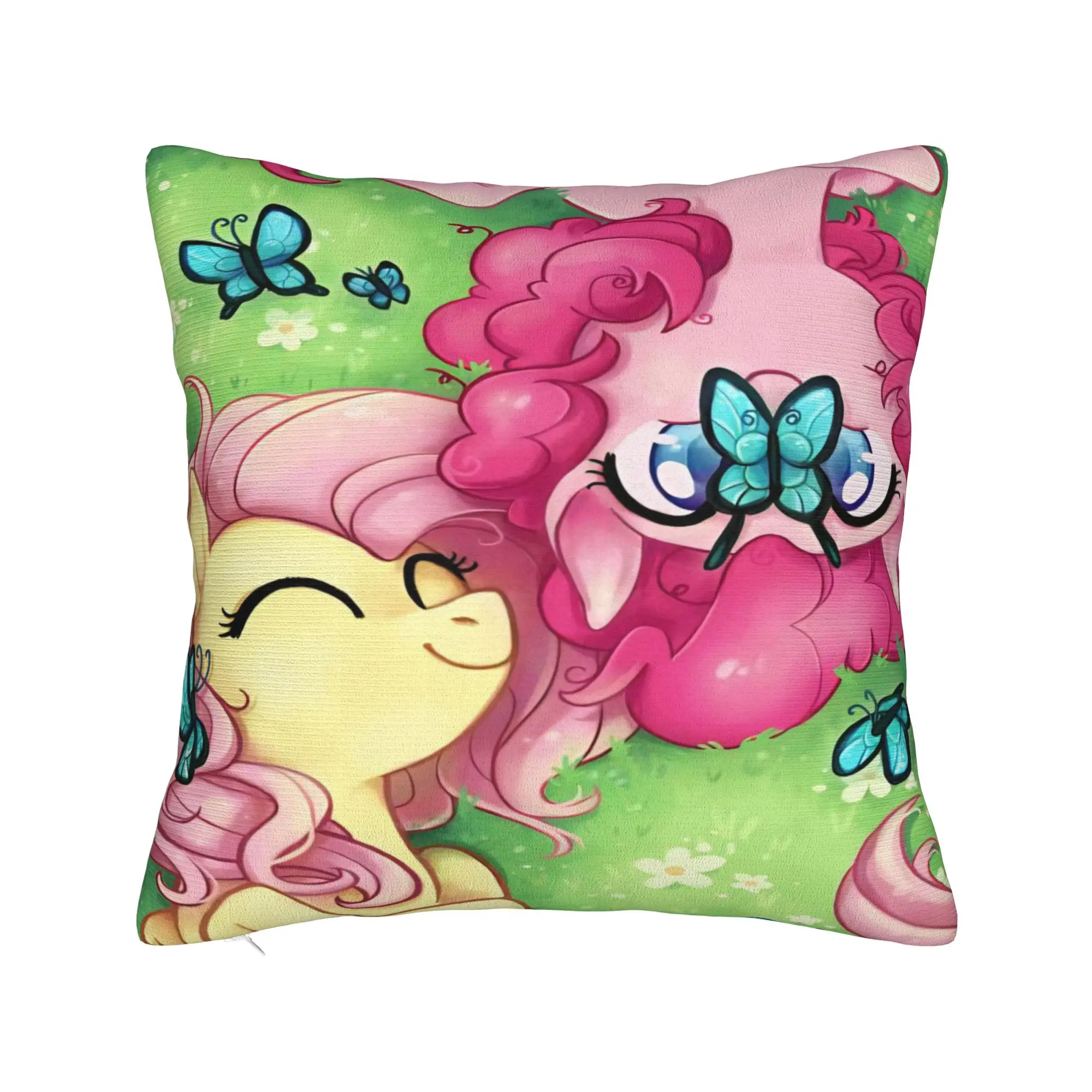 Cute M-My Cartoon P-Pony L-Little Pillow Case Butterfly Comfy Pillow Cover For Sofa Home Decor Vintage Pillowcases