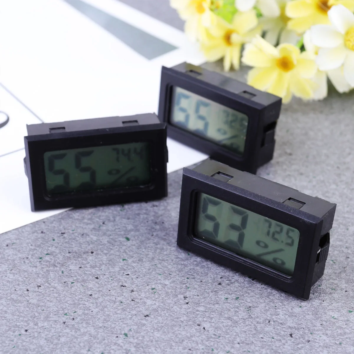 

5 Pcs Humidity Meter Thermometer Simple Digital Hygroscope Mini Display Practical Black