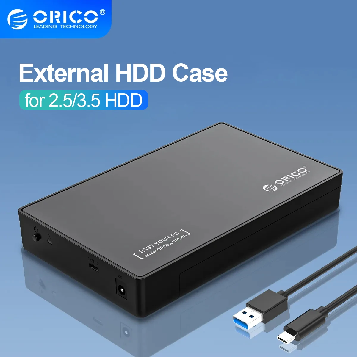 Orico 3,5 Zoll externes Festplatten gehäuse Typ C Sata zu USB 3,0 HDD-Gehäuse für 2.5/3,5 Zoll SSD-Disk HDD-Box-Gehäuse Unterstützung Uasp