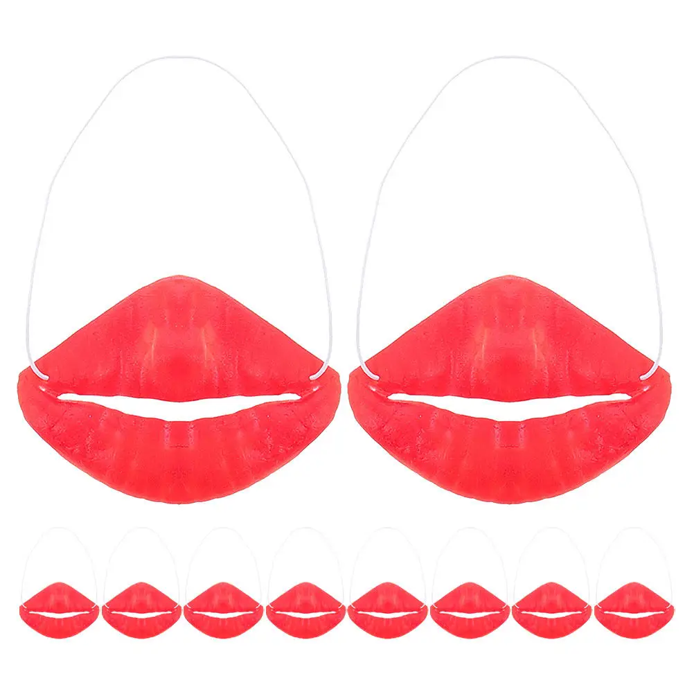 10pcs Sausage Mouth Funny Lips Props Soft Latex Realistic Funny Lips For Party Design Party Supplies Halloween Events