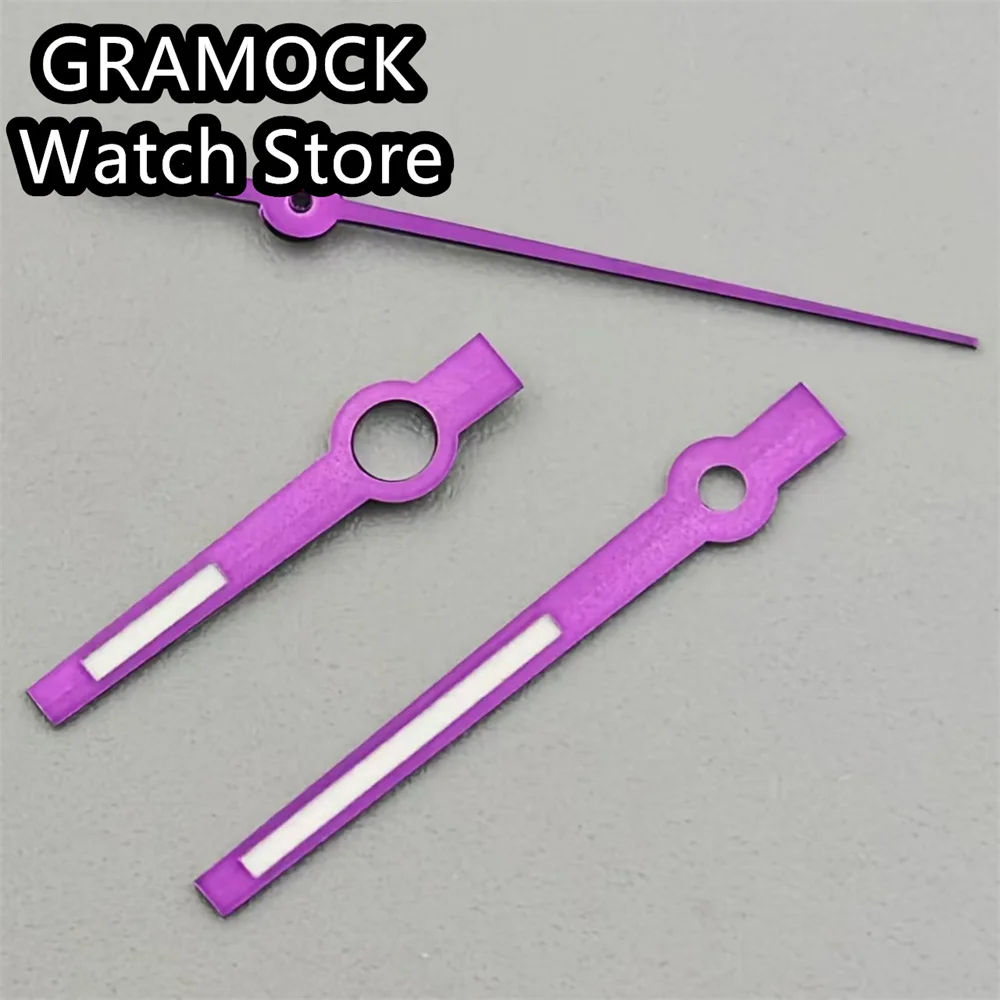 BLIGER ساعة الأيدي الأرجواني الأيدي الأخضر مضيئة صالح NH35 NH36 NH38 NH70 NH72 4R35 4R36 ساعة يد تعمل بالحركة استبدال أجزاء