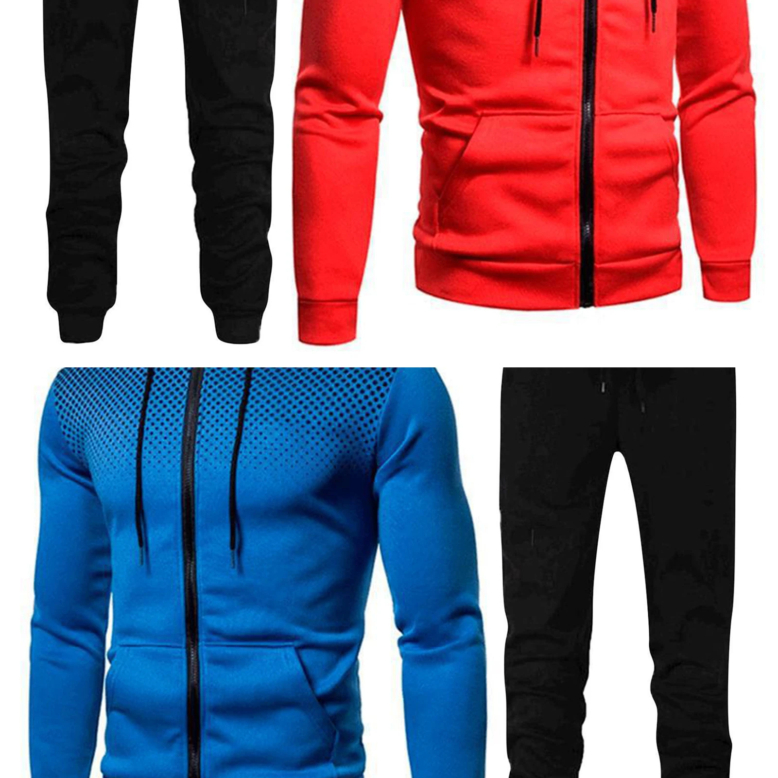 

Men's Tracksuit Hooded Casual Single Piece Zipper Sweatshirt And Daily Single Sweatpants Comfort Outdoor Jogging Sports