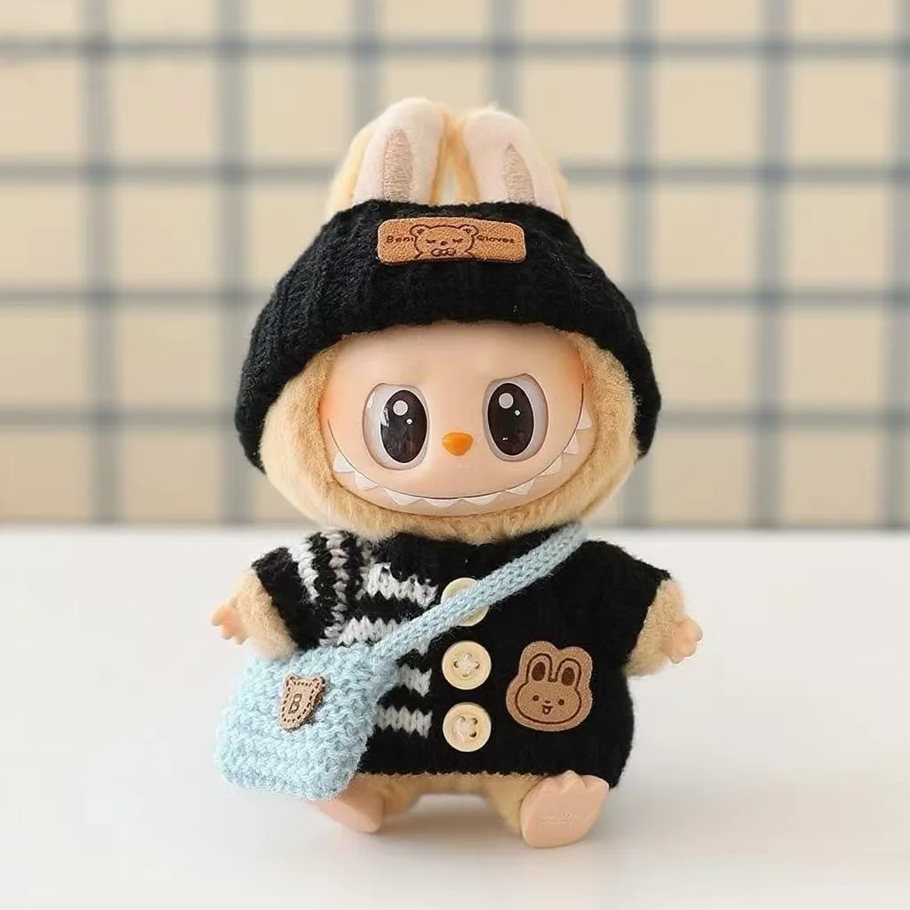 人形服 17 センチメートルラブブ用かわいいセーターバッグ衣装セットモンスターアイドル DIY ドレスアップアクセサリー誕生日クリスマスギフト用