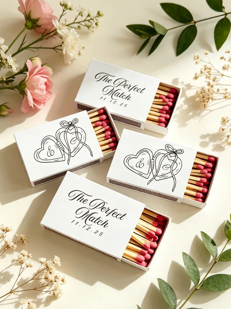 Event Party Box - กล่องไม้ขีดไฟแต่งงานแบบปรับแต่งได้ ของชำร่วยงานแต่งงานที่สมบูรณ์แบบ กล่องไม้ขีดไฟสำหรับงานเลี้ยงฉลองก่อนแต่งงานและงานหมั้น