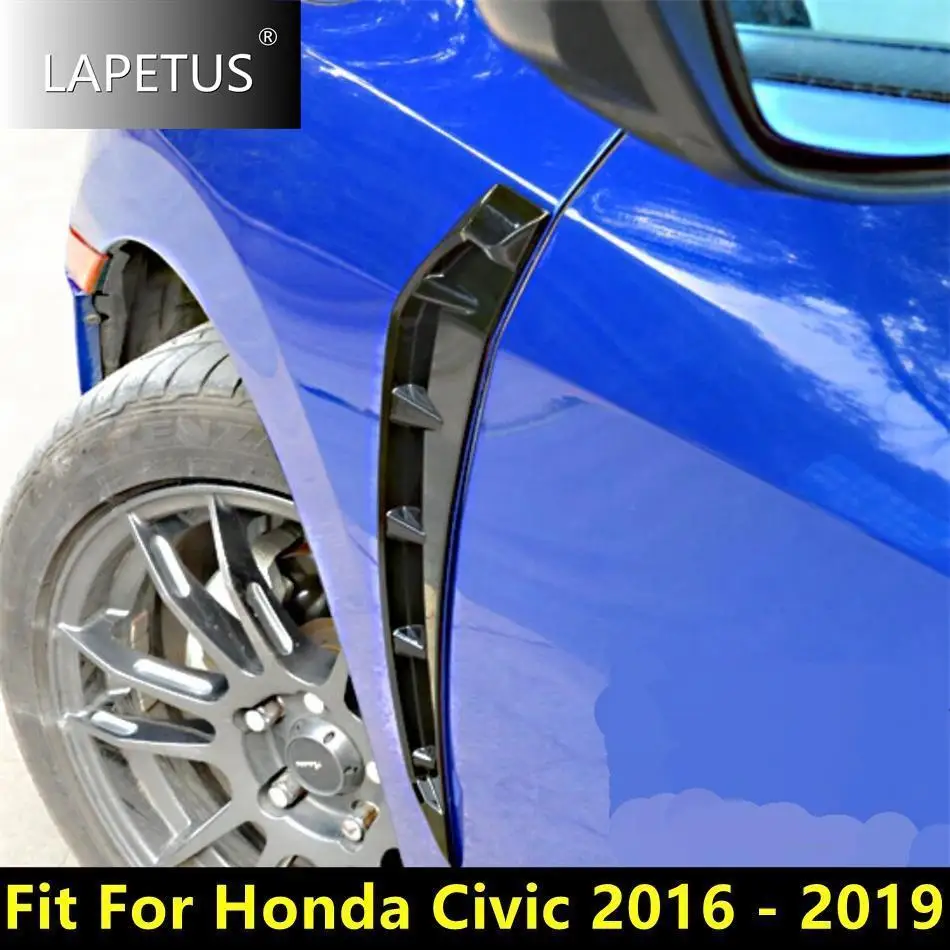 

Side Body Fender Air Conditioning Wing Vent Decor Panel Cover Trim Fit For Honda Civic 2016 - 2019 Carbon Fiber Car Accessories