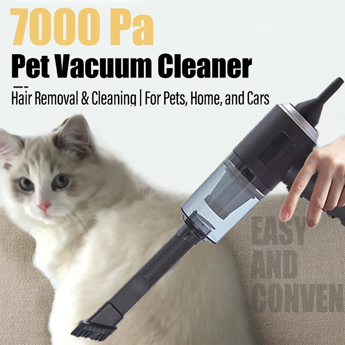 

7000Pa Pet Hair Vacuum Cleaner Remover Rechargeable Handheld Household Car Vacuum Cleaner For Pet Hair Absorber Cleaning Tool