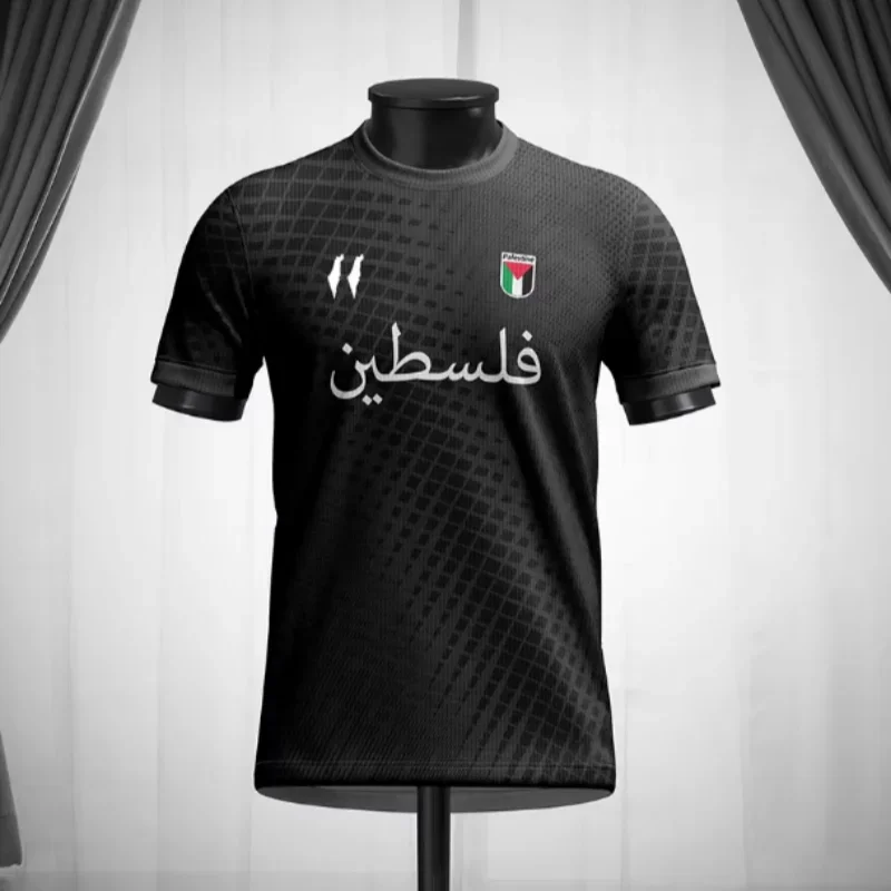 Modische T-Shirts mit Palästina-Flagge, Trendige Sommer-Kurzarm-Shirts mit Nationalemblem, 3D-Druck, Sportliche Oberteile, Locker und Atmungsaktiv – Detail 6