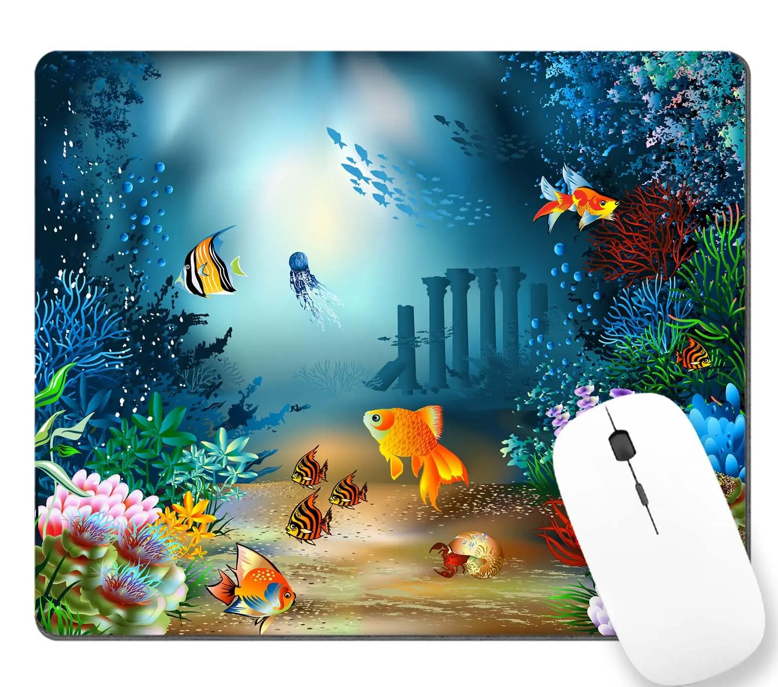 Śmieszne Śliczne Ocean Animal Lock Edge Gaming Mousepad Podkładka pod mysz dla graczy Maty pod klawiaturę Podkładka na biurko Podkładki pod mysz 22x18cm