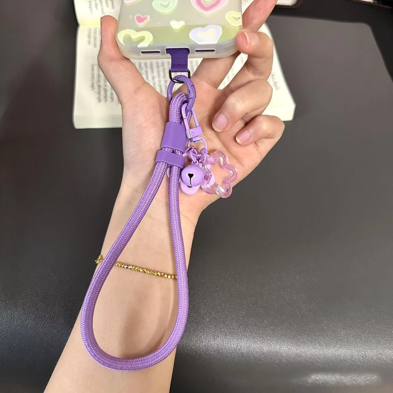 

Phone Lanyard Wrist Strap Phone Case Connection Piece Phone Case Universal Accessories star Bell Portable Pendant