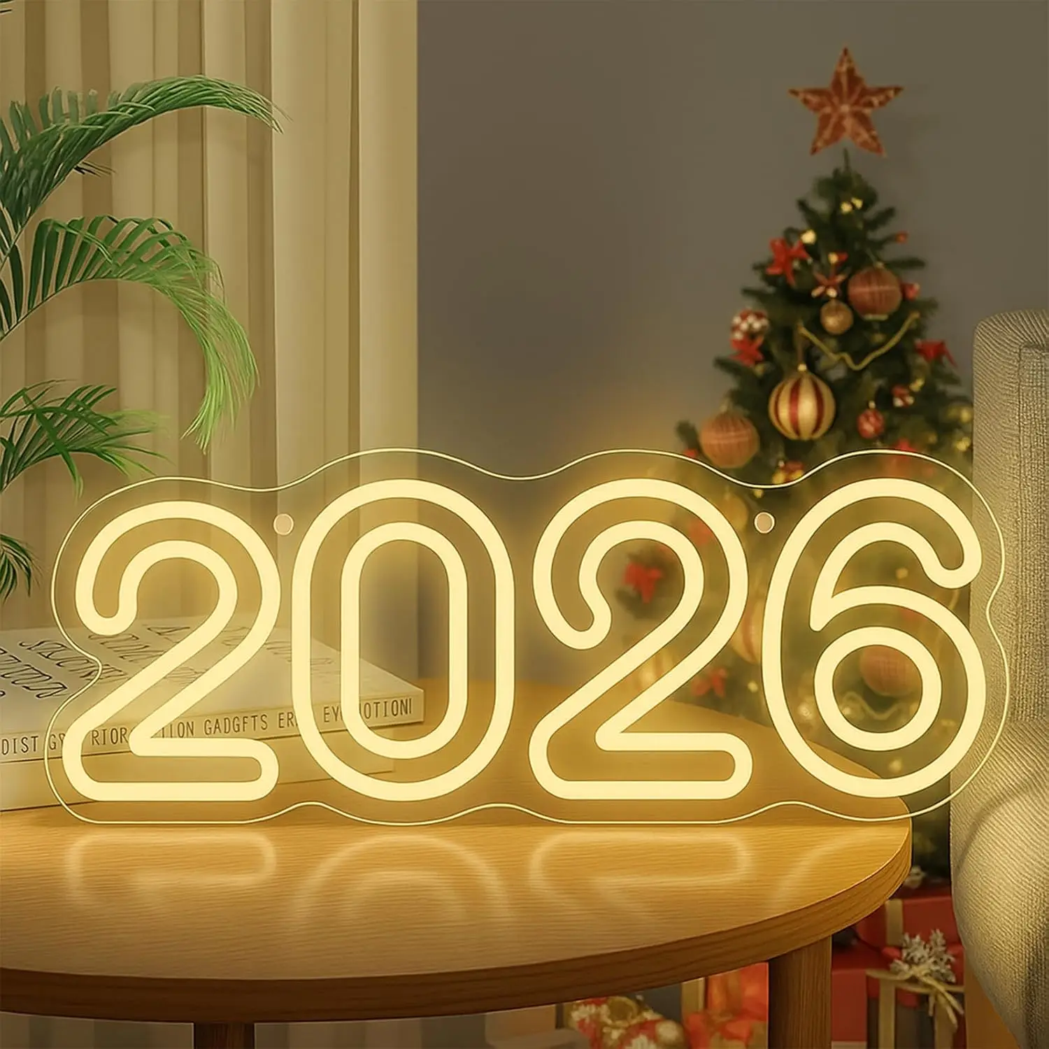 

2026 Неоновая вывеска для новогодней вечеринки, светодиодный неоновый свет для спальни, бара, гостиной, мужской пещерный кафе, настенный декор, USB с регулируемой яркостью, Рождественский подарок