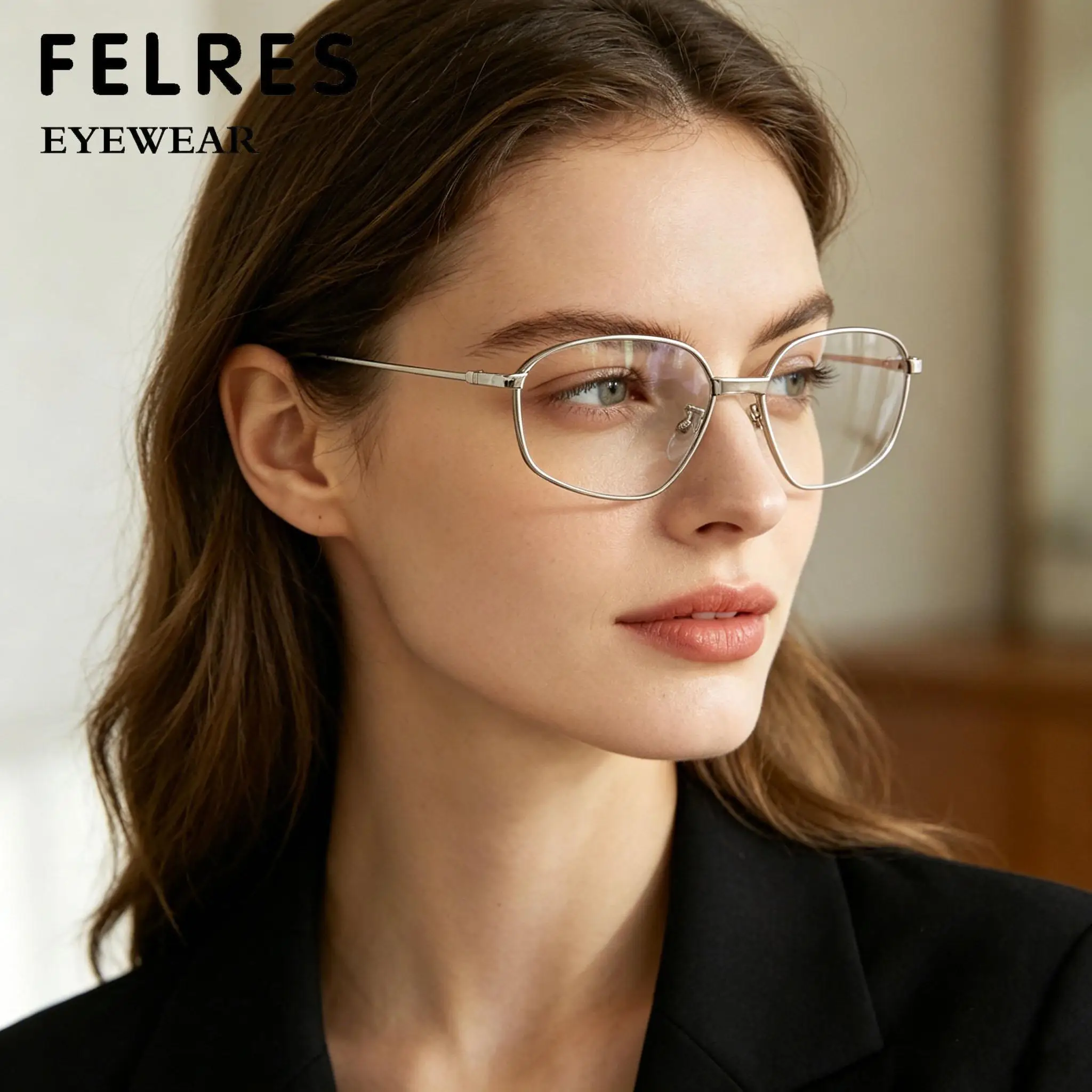 Irregular Metal Anti Blue Light Myopia Glasses Women Clear Negative Diopter Prescription Nearsighted Optical Eyewear Female