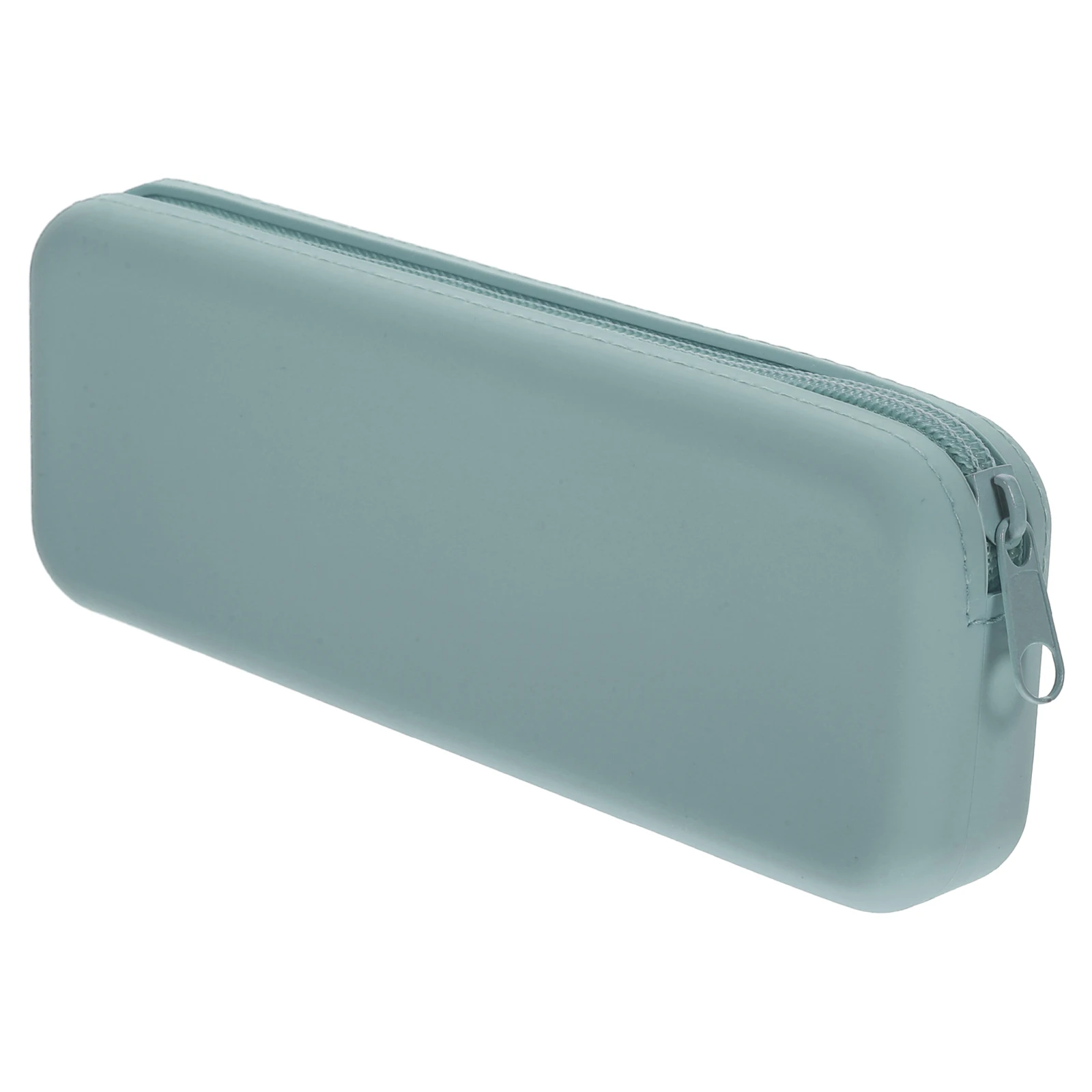 

Silicone Pencil Case Rectangle Gray Large Capacity Portable Zipper Design Washable Pen Bag For Kids Stationery Storage