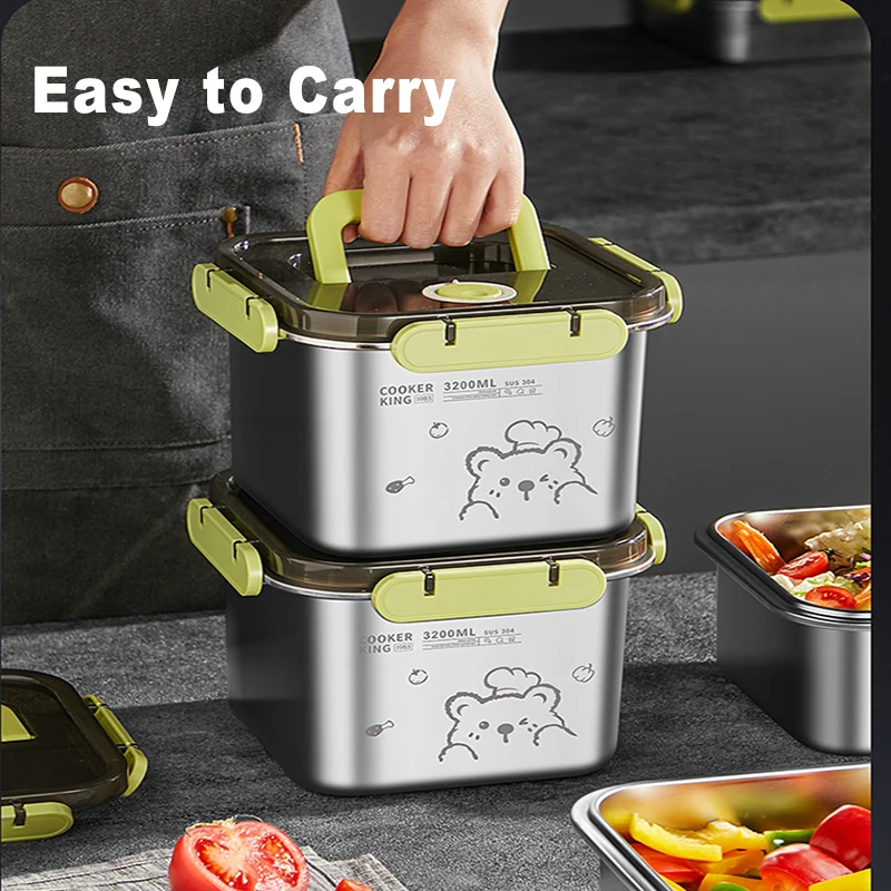 COOKER KING 420ml-6200ml Large Capacity Stainless Steel Food Storage Container, Fridge/Oven Safe, Lunch Box for Travel, Picnic view 3
