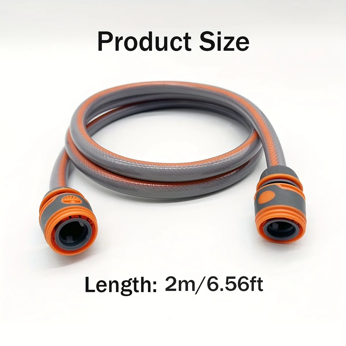 2m/6.56ft Quick Connect Garden Hose - 1/2 Inch Extension with Shower Nozzle for Watering, Pet & Car Washing