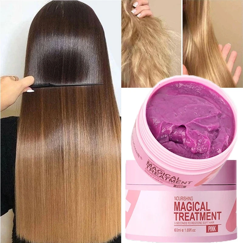 

Magical Hair Mask 5 Seconds Repair Damaged Carry Hair Frizzy Soft Smooth Shiny Deep Moisturize Treat Care Essential Oil 60ml