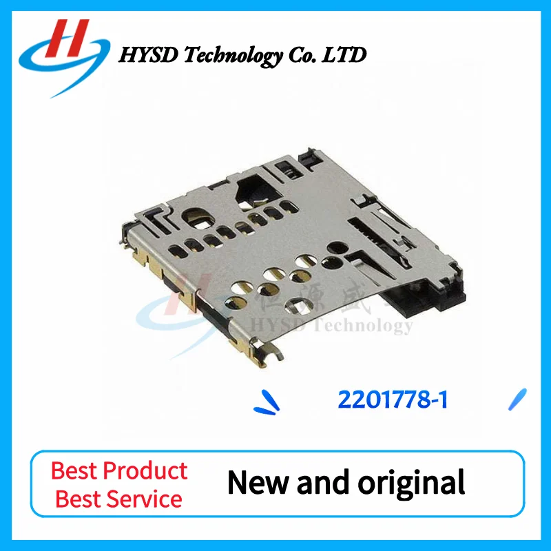 10 pces 2201778-1 22017781 8pin 1.65mm conector do suporte do cartão de memória