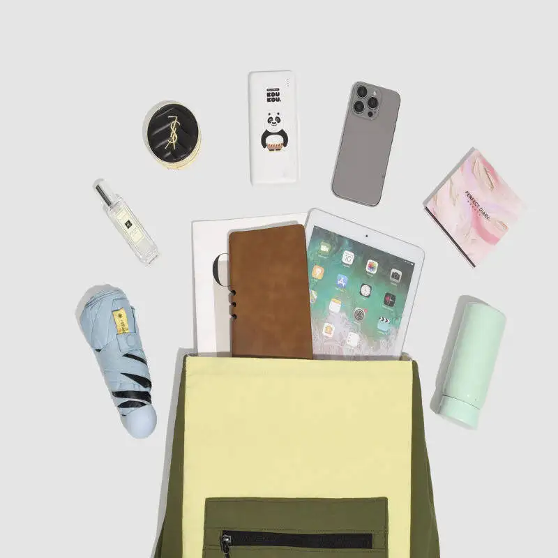 New Color Block Flip Cover Backpack Waterproof Nylon Multiple Pockets Adjustable Straps Durable for Daily Commute Travel Outdoor