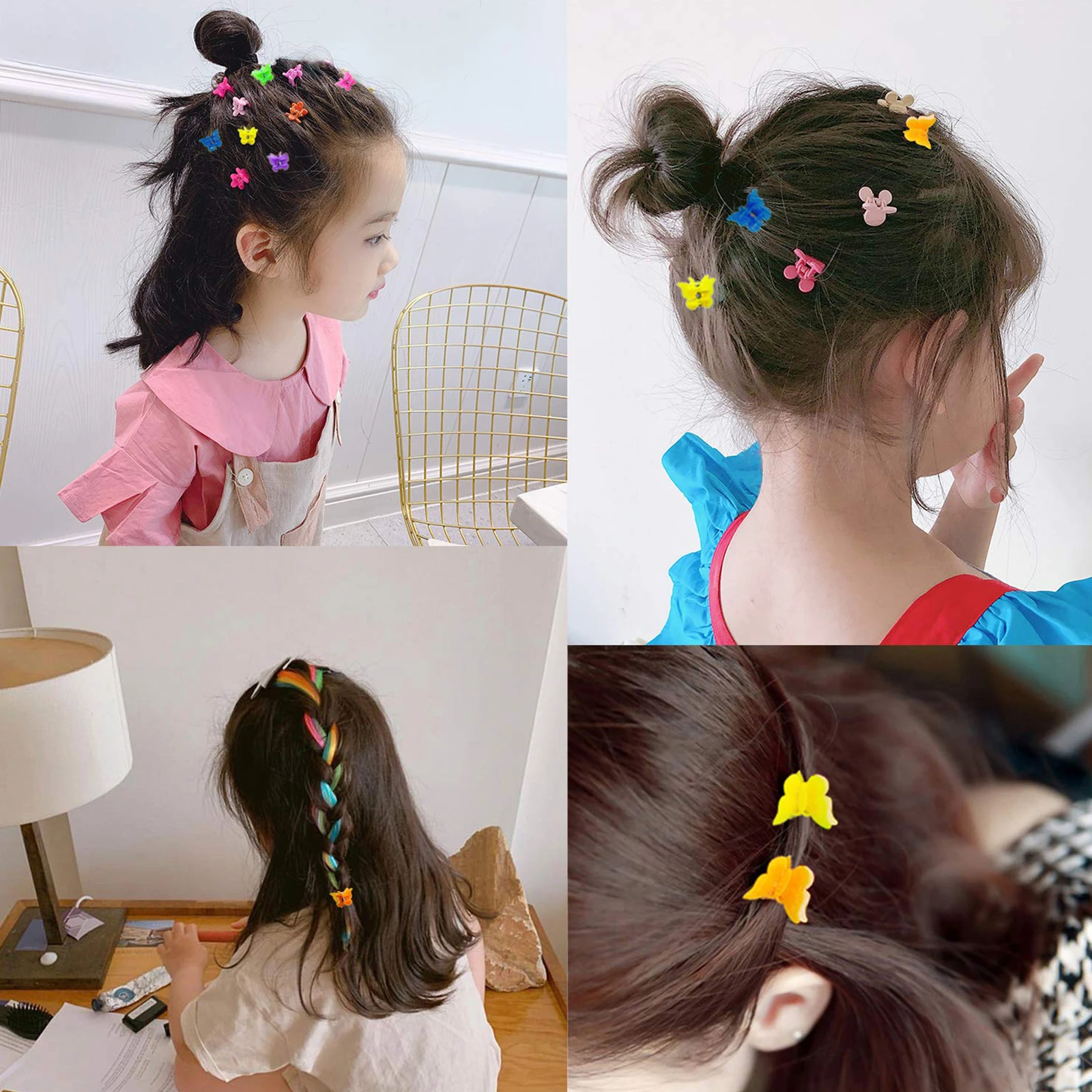 

50 Pcs Butterfly Hair Clips Girls Hairpin Plastic naments Safe Durable Resistant Falling Hairstyle ganization Child French