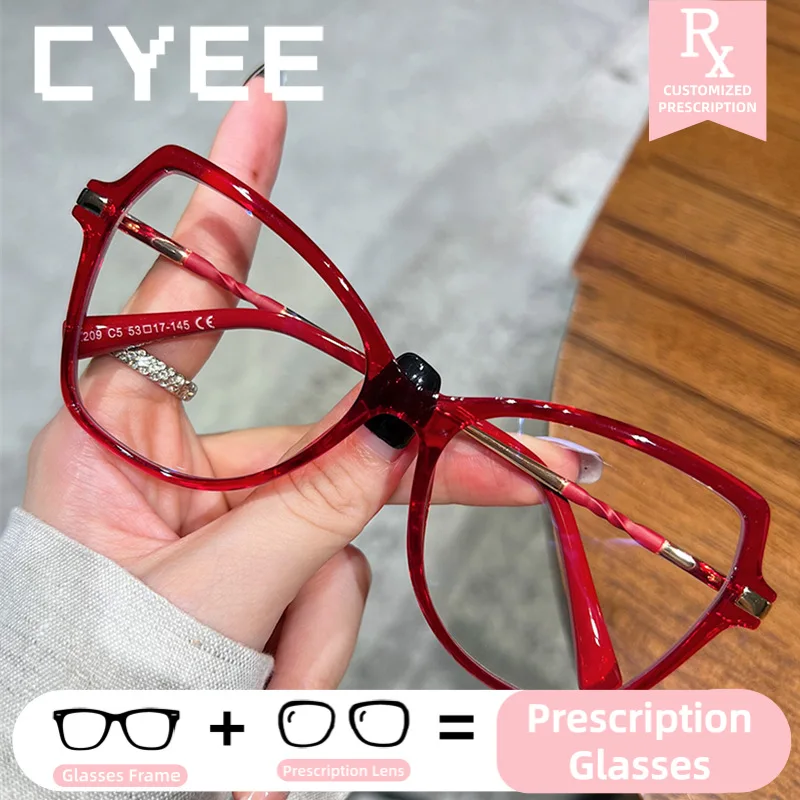 

CYEE New Design Eyeglasses Personalized TR90 Photochromic Myopia Anti Blue Ray Glasses Women Custom Prescription Optical Eyewear