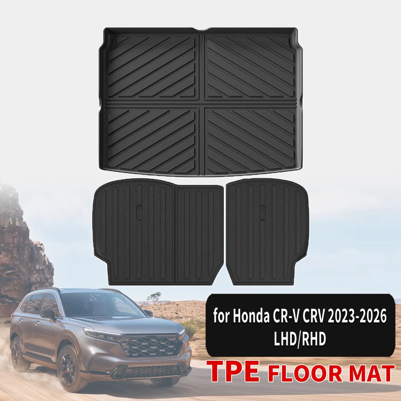 

for Honda CR-V CRV 2023 2024 2025 2026 LHD RHD Luxury Eco TPE Car Trunk Pads, Odorless Non-Toxic Custom Fit