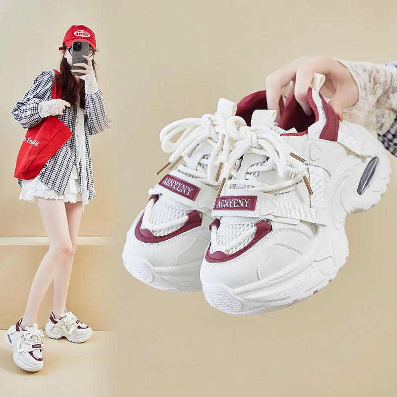 

2025 Korean Style Dad Shoes for Women, Chunky Platform Sneakers with Height Increase, Casual Running Walking Shoes for Fashion