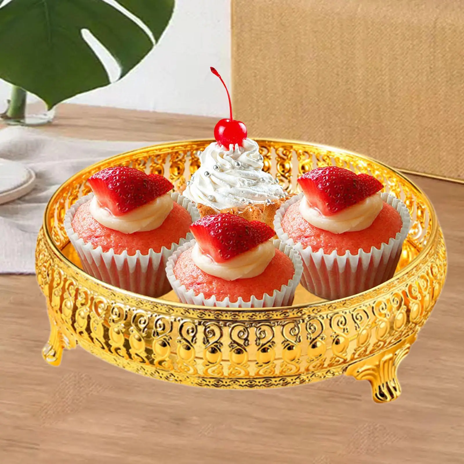 Fruit Bowl Basket Gold for Bread Snacks Candy Creative for Kitchen Counter