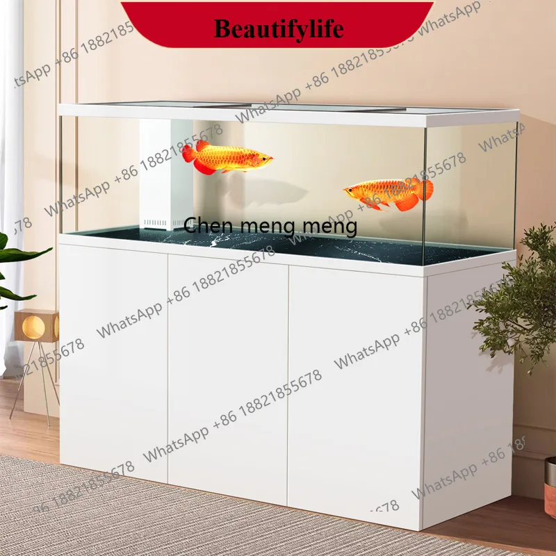

Extremely narrow hemming right-angle overflow fish tank living room large new ultra-white intelligent bottom filter free of care