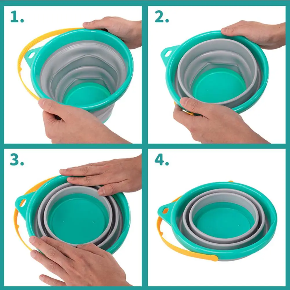 دلو قابل للطي ألعاب الشاطئ الصيفية للأطفال والأطفال للسفر في الهواء الطلق ألعاب الشاطئ دلو رمل قابل للطي مجموعة ألعاب مجرفة الشاطئ