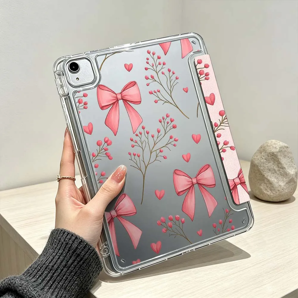 

Design Bow Heart Flower Branch For iPad Pro Air mini 6 5 4 3 2 1 11th 10th 6th 5th M5 M4 M3 M2 9gen Foldable 3Y Tablet Case Soft