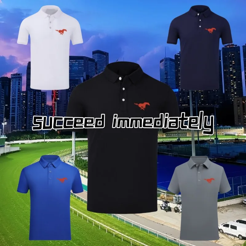 

High End Business Equestrian T-shirt Long Sleeved Top Men's Competition Breathable Quick Drying Shirt Polo Shirt Riding Outfit