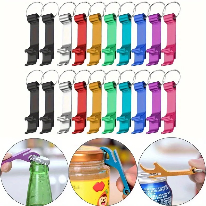 

6/10 шт. портативный алюминиевый сплав открывалка для пивных бутылок брелок отвертка для бутылок, простая и практичная