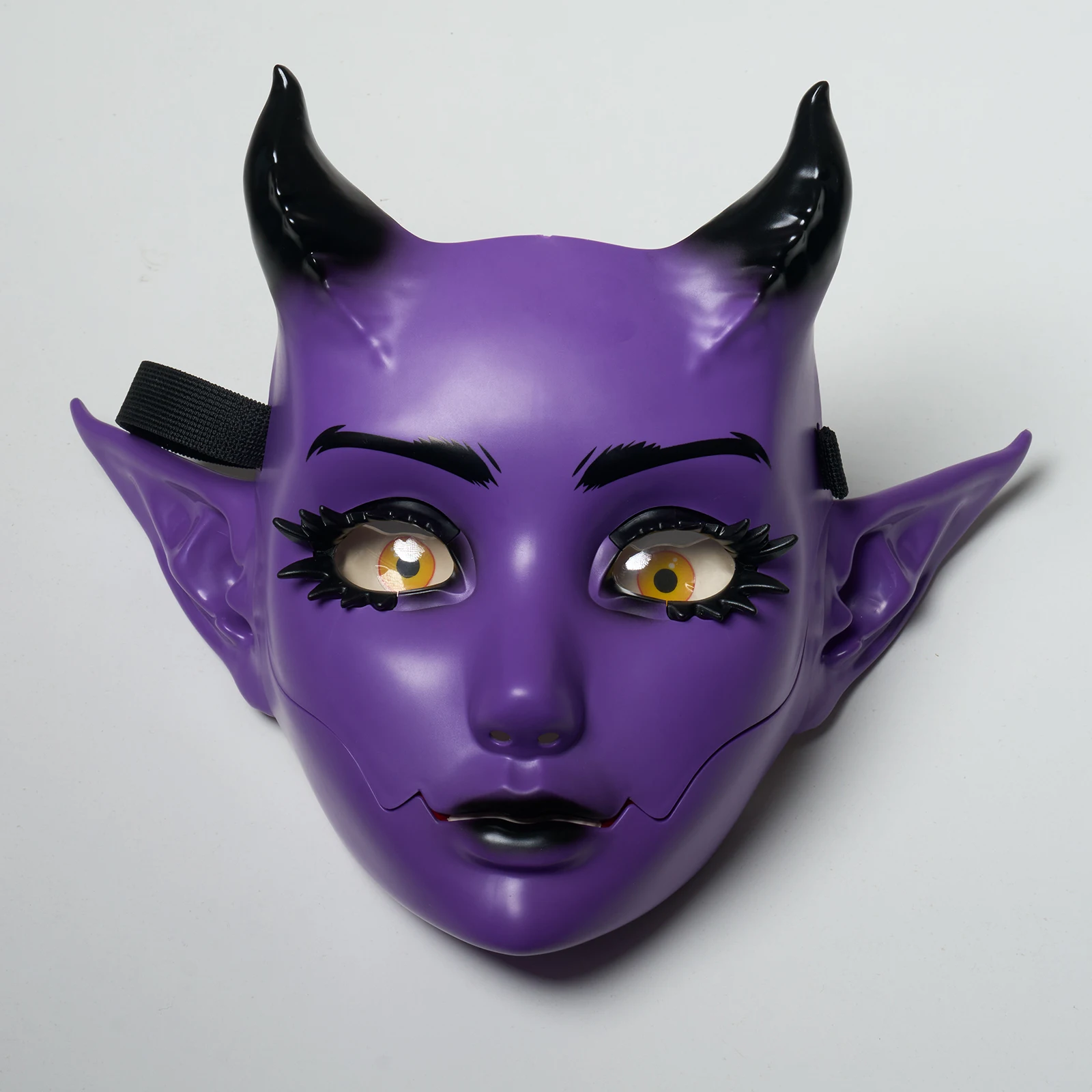JAUPTO 7-Farbige Hornige Maske mit Beweglichem Kiefer und Offenem Mund, Fantasy-Kreatur-Maske für Halloween-Kostüme, Partys und Festivals, Gesichtsbedeckung für Erwachsene