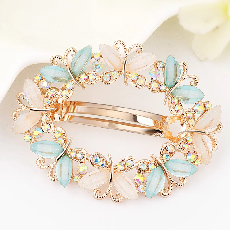 Beautiful Chic Butterfly Hairpin lovely Crystal Flowe Hair Clips For Women's Girls Barrettes Clamp Hairpins Brooch F159 New