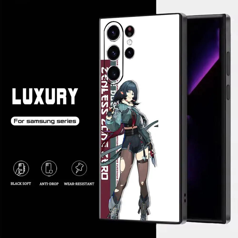 حافظة هاتف Z-Zenless Anby Jane Doe Zone Zero لهاتف سامسونج S25، S24، S23، S22، S21، S20، S10، Ultra، Plus، Lite، FE، غطاء أسود من السيليكون الناعم #4