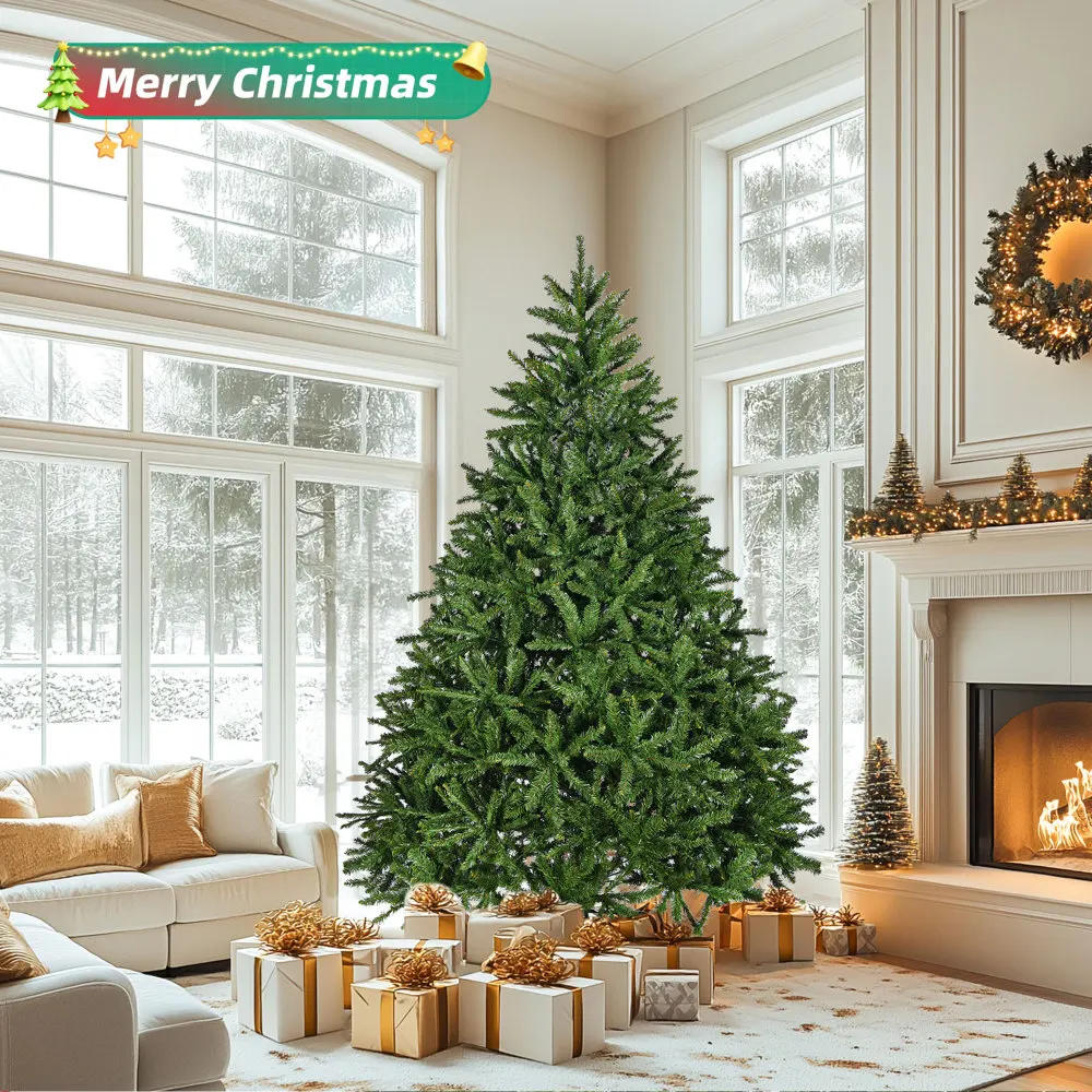 7ft Premium Unlit Spruce Tree, 2231 Tips, Metal Stand, Hinged, Easy Assembly. Ideal for Home/Office/Party.