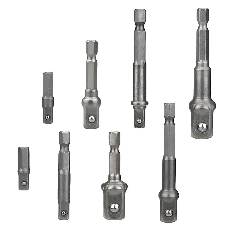 Drill Socket Adapter Kit Impact Drill Extension Bit Socket Adapter Kit 1/4\'\' 3/8\'\' 1/2\'\' Square Head 1/4\'\' Hex Shank Drill Tools