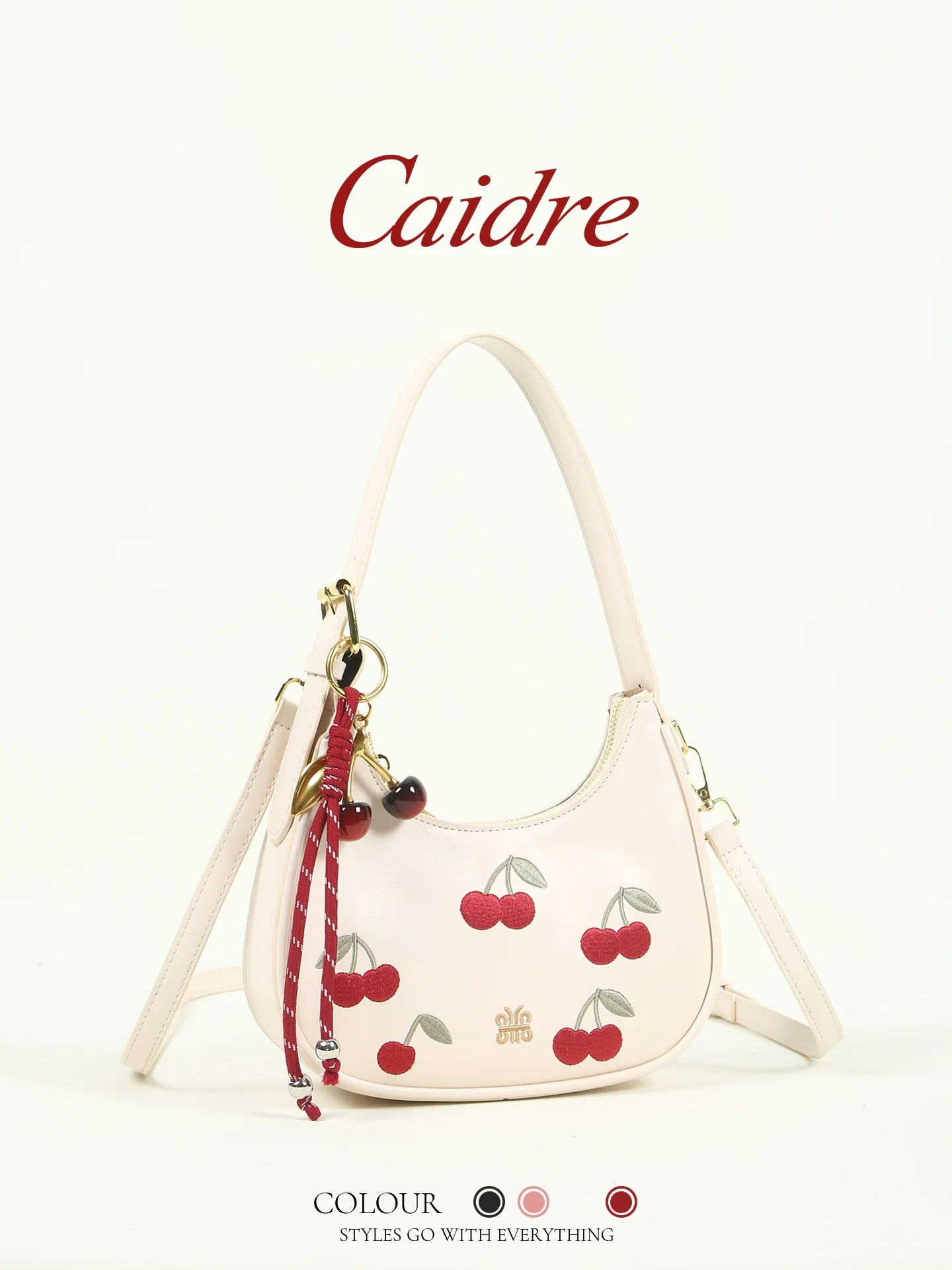 

Caidre Cherry Red Single Shoulder Underarm Bag Women's 2026 New Outgoing Small Carryall Crossbody Bag Korean Style Pure Color