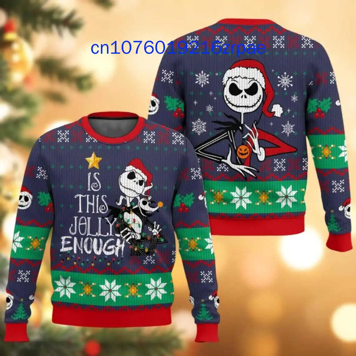 Disney Sally and Jack Shirt Christmas Ugly Sweater Men's Women's 3d Print Ugly Sweater Disney Casual Cartoon Sweatshirt