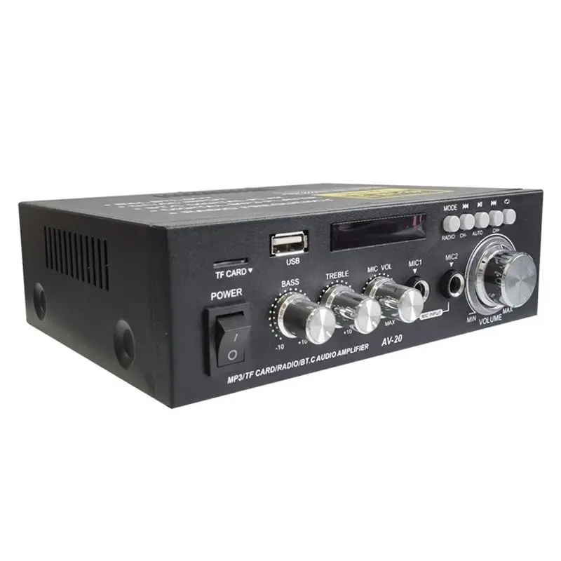 

A32T-AV-20 Hi-Fi цифровой усилитель 2-канальный 2,0 Bluetooth объемный звук AMP динамик для домашнего автомобильного кинотеатра караоке ЕС PLUG