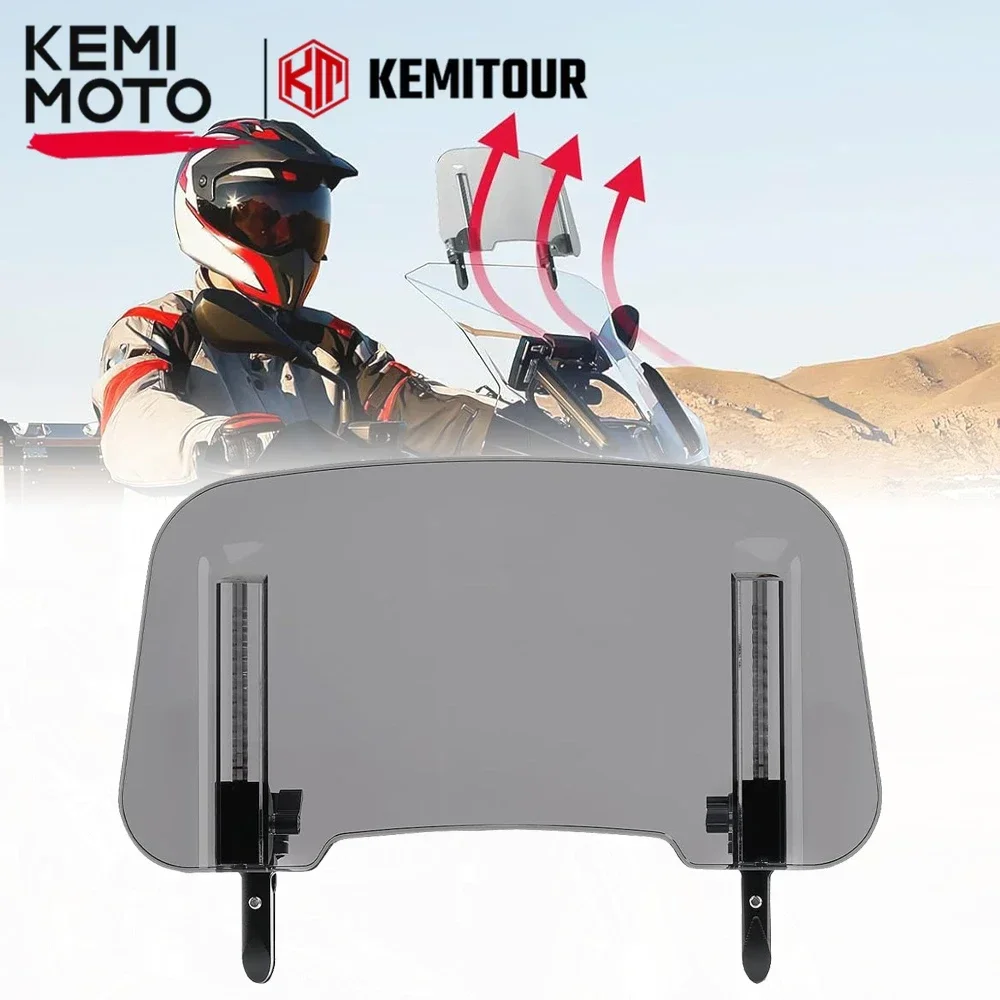 

Удлинитель лобового стекла мотоцикла, универсальный регулируемый спойлер, дефлектор ветра, клипса, алюминиевая стойка для Yamaha, BMW, Honda