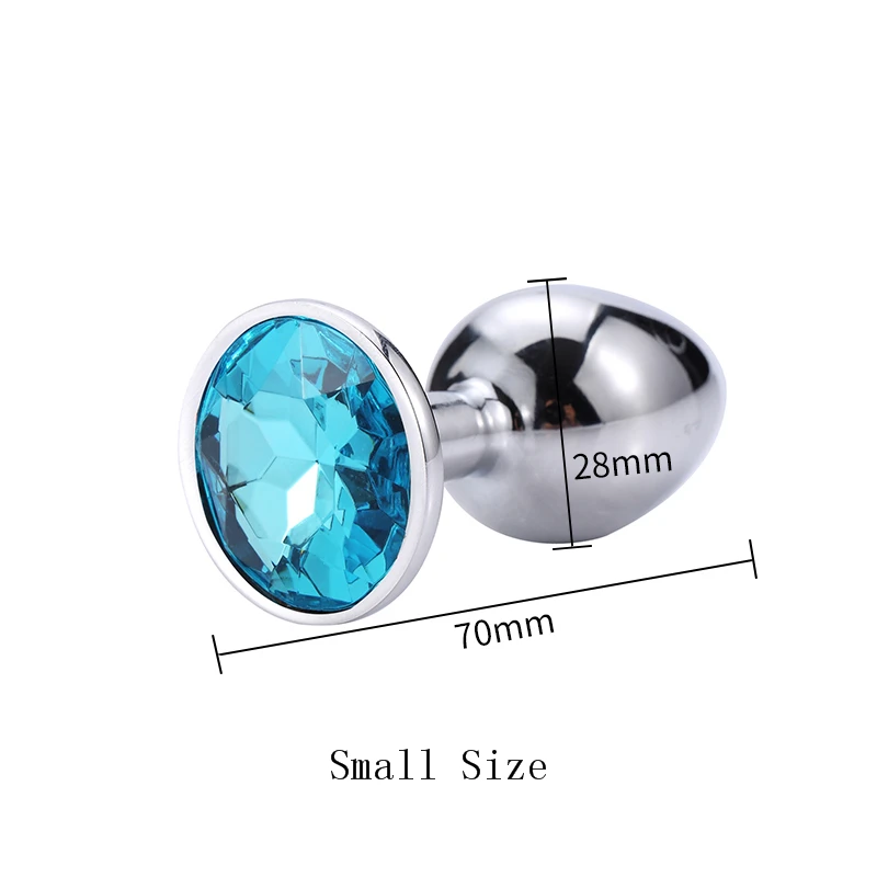 Metal Anal Plug Crystal Jewelry Round Base Butt Plug Trainer Massage Anus Expansion Sex Toy for Male Women Gay Anal Plug