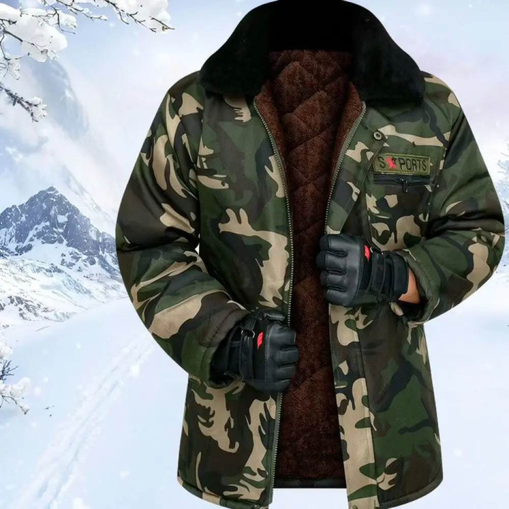 Winter Workwear Thermal Suit For Men Thick Cotton Padded Jacket And Trousers Set Outdoor Construction Protective Uniform