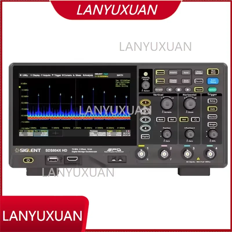 Siglent Technologies Portable SDS804X HD 12-Bit Digital Oscilloscope with 4CH Digital Multimeter 100MHz Bandwidth