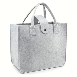 Felt Shopping Bag Simple Tote Hand Bag Large Capacity Handbag Storage Organizer for Sundries Snacks Toys Travel Shopping