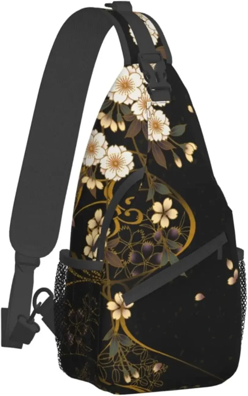 Blumen-Schulter tasche, leichte Umhängetasche Rucksack Brusttasche verstellbare lässige Schulter Reise Wander-Tages rucksack für Männer Frauen